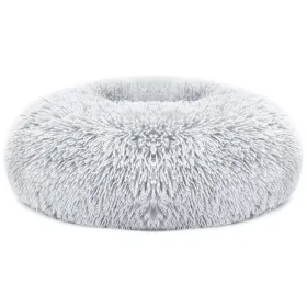Pet Dog Bed Soft Warm Fleece Puppy Cat Bed Dog Cozy Nest Sofa Bed Cushion L Size (Option: Gray-L)