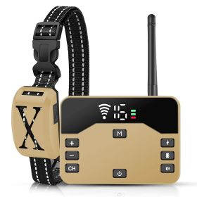 2 In 1 Wireless Electric Dog Fence Waterproof Pet Shock Boundary Containment System Electric Training Collar for Small Medium Large Dogs (Option: 1Collar)
